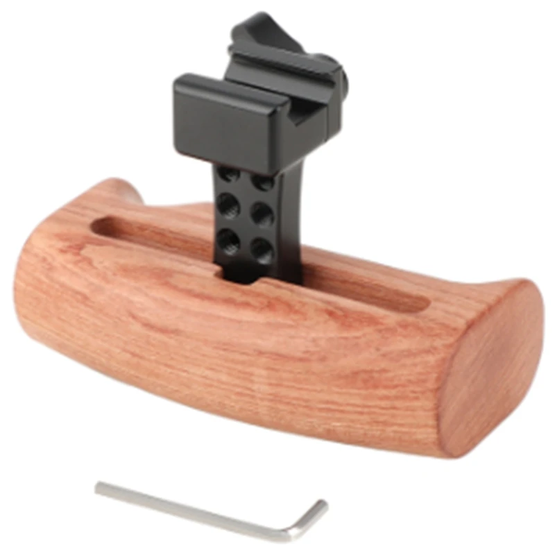 

New Arrival Wooden Handle Grip with NATO Clamp Connection for DSLR Camera Cage Rig (Either Side)