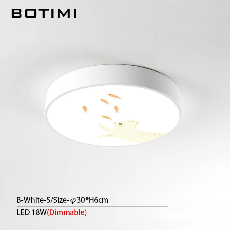 B-White-S-RC BOTIMI мультфильм 220V светодиодный потолочный светильник для спальни для детской комнаты Мальчики круглая спальня освещение девушки потолочные светильники - Цвет корпуса: B-White-S-RC