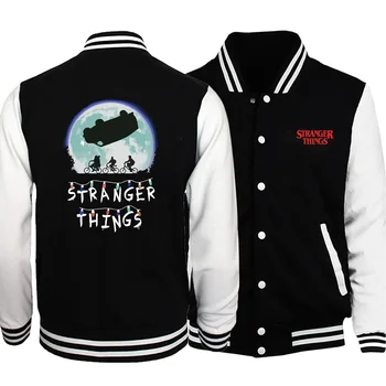 

2019 men fleece stranger things baseball uniform popular Stand collar comfort sweatshirt fall winter long-sleeved popular coats