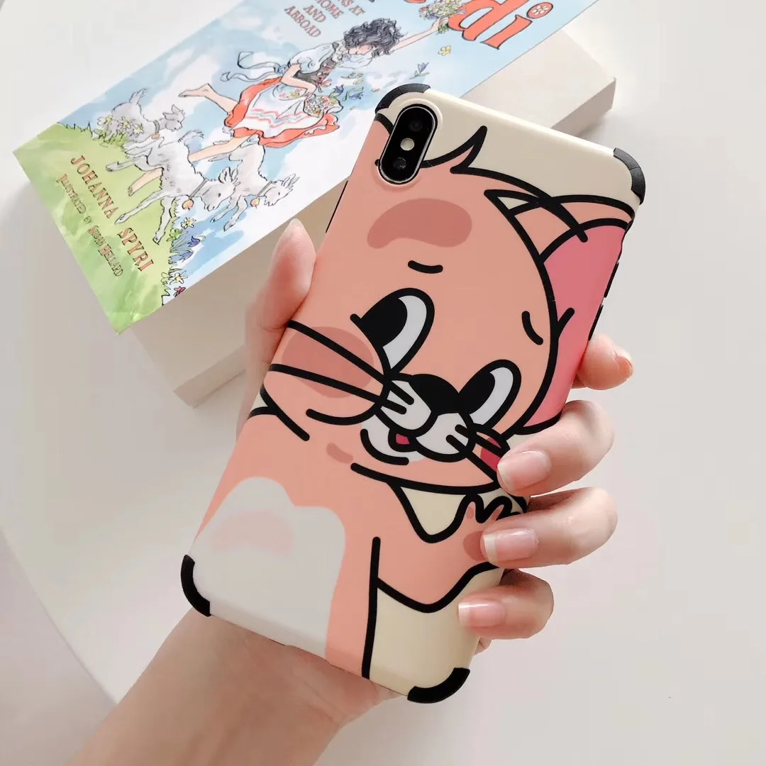 Чехол для телефона с рисунком кота и мыши для iPhone XS MAX XR Coque, мягкая задняя крышка с милыми животными для iPhone X 8 7 6S 6 Plus Capa Fundas - Цвет: 2