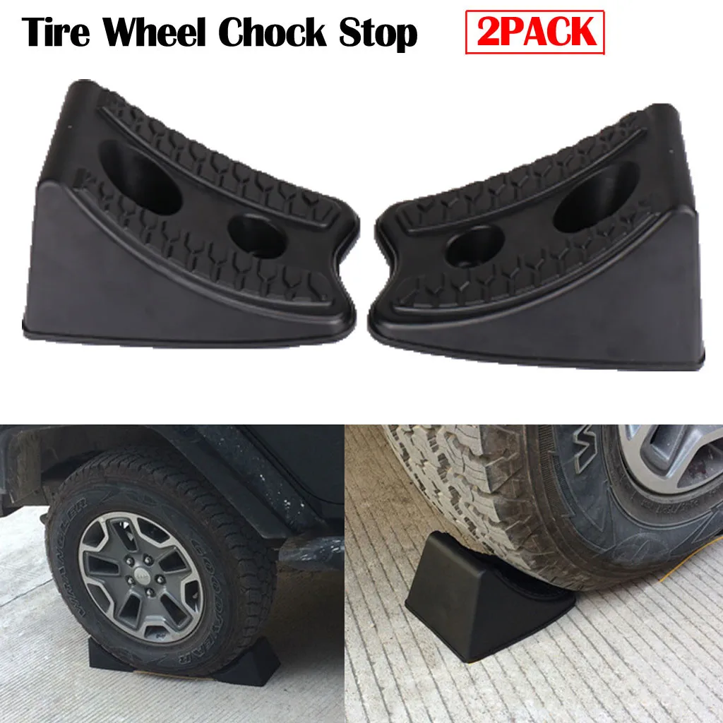 

Heavy Duty Tire Wheel Chock Stop RV Boat Trailer Watercraft Car/Home Camper ATV Rubber triangle wooden stoppers Accessories #30