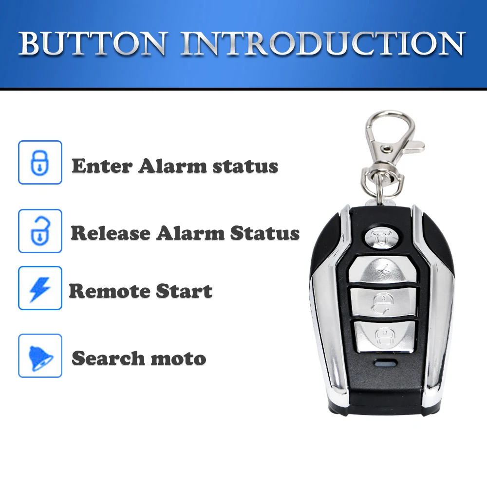Motorcycle Lock Motorcycle Alarm Accessories Universal Scooter Motorcycle Anti-theft Security Alarm System Engine Start Remote Control Key JR-BJQ01/02