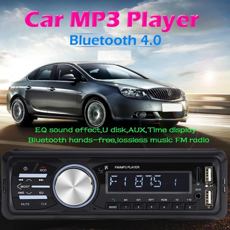 Автомобильный стерео музыкальный MP3 плеер Bluetooth FM AM AUX радио USB зарядка телефона в тире автомагнитолы головное устройство