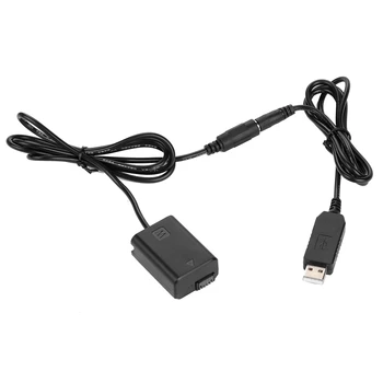

for Sony A7S R M2 A6500 NP-FW50 DC Coupler Power Supply Dummy Battery Power Adapter with USB Cable