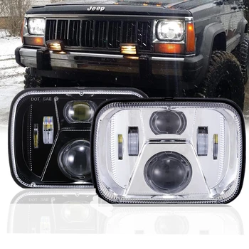 

Rectangle 7x6" 5x7" Led Headlights 6052 6054 H5054 H6054 Led Headlight for Jeep Wrangler YJ Cherokee XJ 4X4 Trucks Chevy Nissan