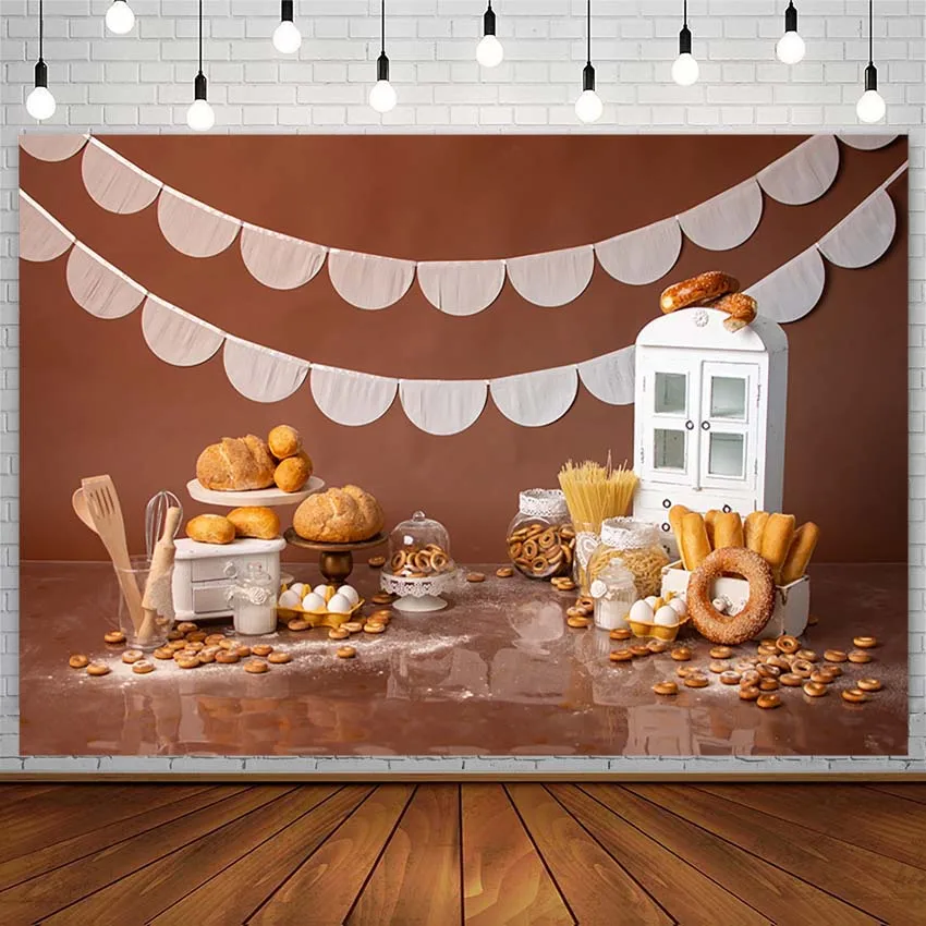 Kitchen Donut Bread Newborn Baby Shower Smash Cake Flour Pasta Chocolate Photography Background Photo Studio Photozone photo backdrop