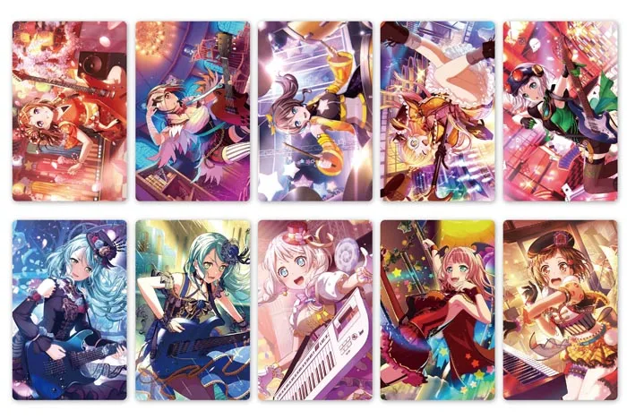 10 10pcs/set 5.4x8.5cm Anime BanG Dream Card Stickers Printed with Toyama Kasumi for Cosplay Accessories Set - Цвет: 10
