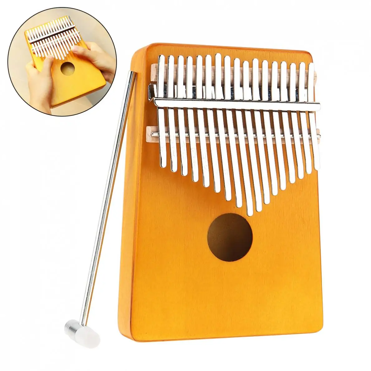 

Thumb Piano 17 Keys Thumb Piano Kalimba Single Board Pine Mbira Mini Keyboard Instrument Thumb Piano
