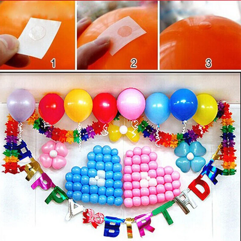 

100 Pcs Balloons Glue Point Foil Latex Balloon Fix Gum Air Balls Inflatable Toys Wedding Party Birthday Decorantion
