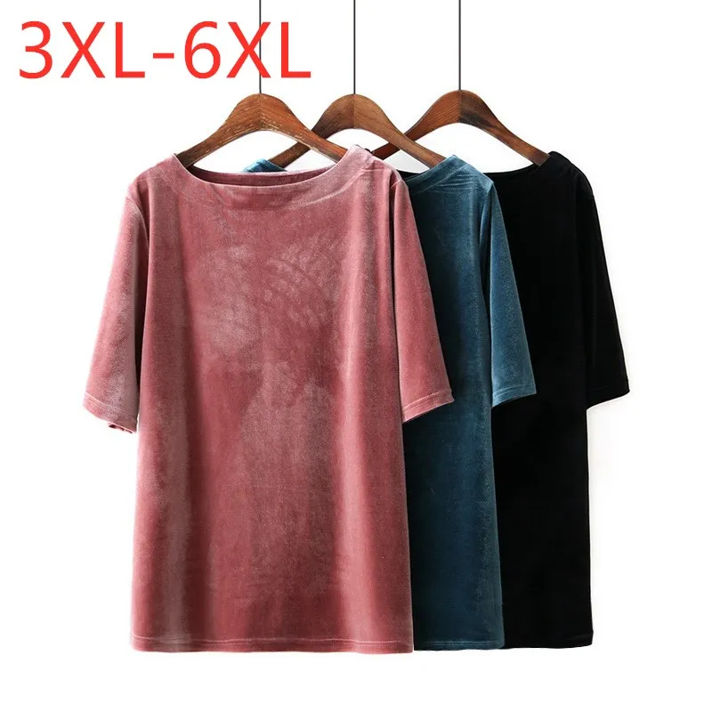 Футболка женская эластичная с круглым вырезом базовый хлопковый топ большие