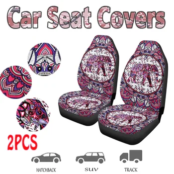 

Elephant Pink Style Universal Car Front Seat Cover Interior Decor Printing Fashion Patterns Auto full Cushion Fit For All Cars