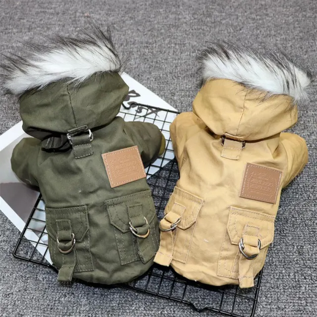 Pet Cats and Dogs Winter Warm Down Jacket Jacket Medium and Small Dog Chihuahua Hooded Clothes Lightweight Hoodie 1