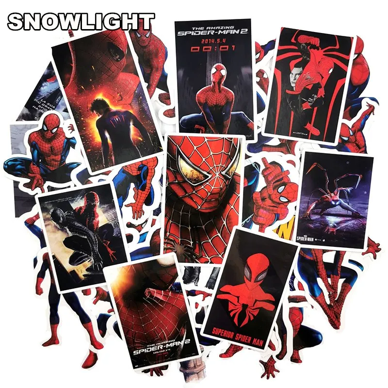 

50Pcs/lot Cool Spiderman Marvel Sticker Notebook Skateboard Bicycle DIY Waterproof Sticker Kids Toy Gift