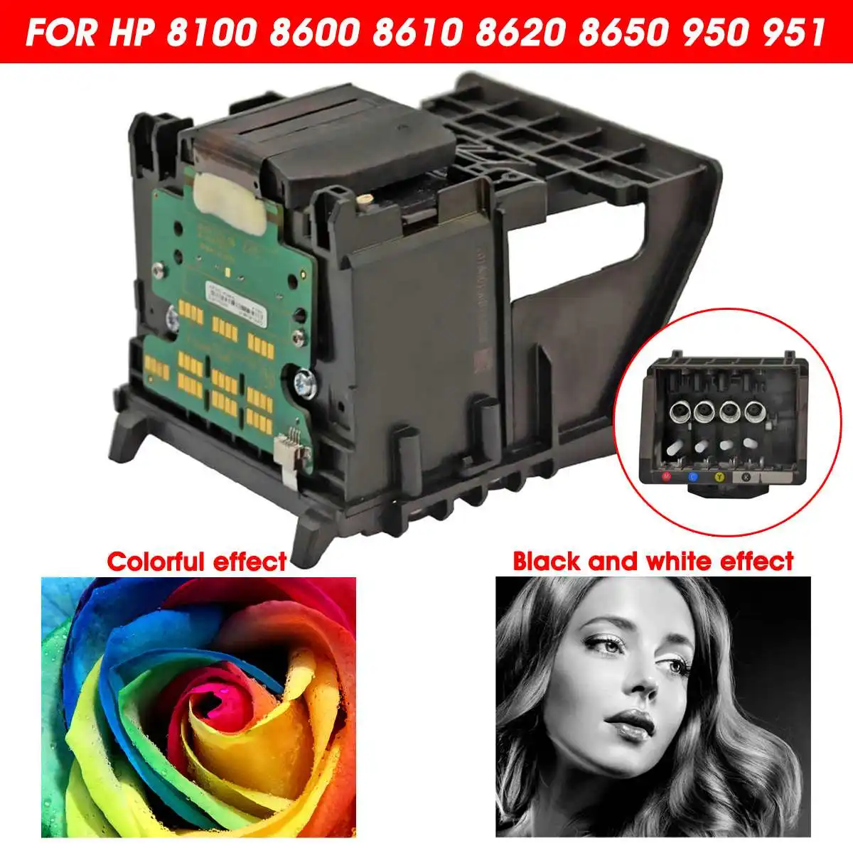

LEORY 4 Color Print Head Printhead Replacement With/Without Shelf Compatible Printers For HP 8100 8600 8610 8620 8650 950 951