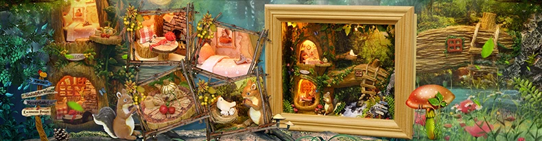Кукольный домик Cutebee миниатюрная мебель кукольный домик Сделай Сам миниатюрные домики комната коробка театральные игрушки для детей Каса DIY кукольный домик A