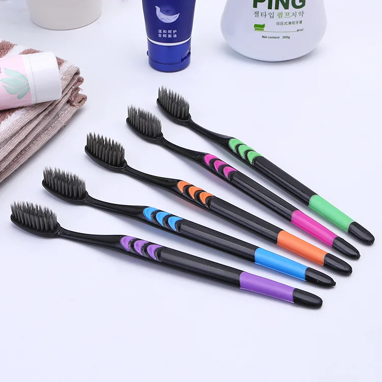 A660101 Toothbrush Bamboo Charcoal Toothbrush Spare Charcoal Bar Toothbrush Adult Soft Bristle Toothbrush Hot Sales