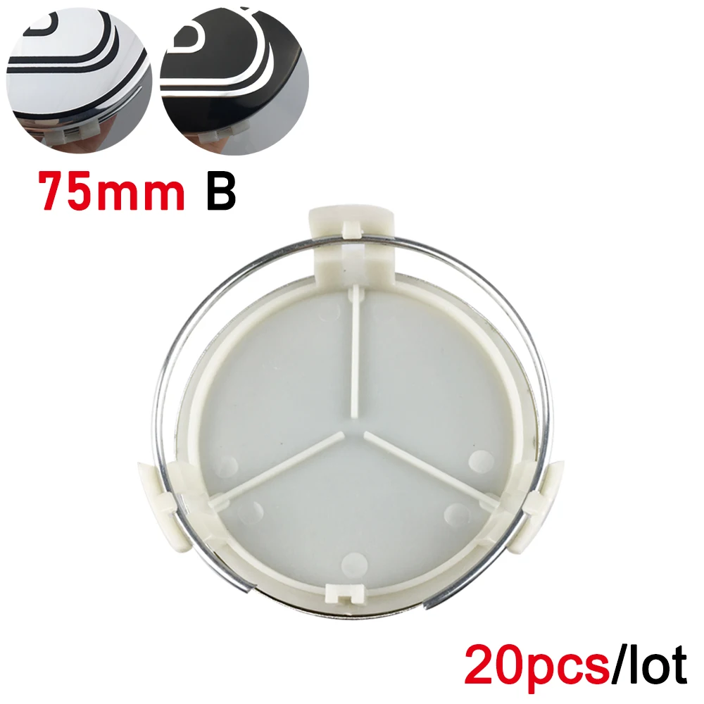 20 шт. 75 мм черно-серебристые автомобильные аксессуары для крышки Mercedes Benz BRABUS B