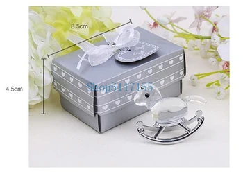 

Clear Crystal Wooden Horse with Gift Boxes Package Baby Shower Birthday Party Favor