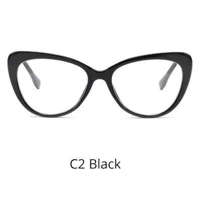 Ralferty женские очки винтажные кошачий глаз оправы для очков черный красный розовый без диоптрий очки женские оптические оправы F95187 - Цвет оправы: C2 Black