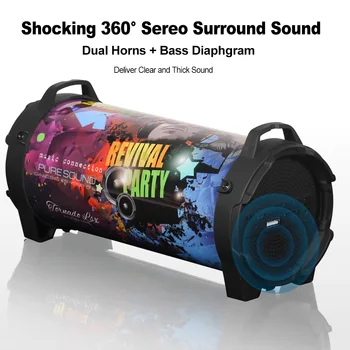 

Smalody SL-10 Wireless Bluetooth Speaker Outdoor Soundbox 10W Speaker Stereo Bass Subwoofer FM Radio TF U Drive AUX w/ Mic Strap