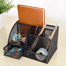 

Multifuction Stationery Desk Organizer Pen Holder Metal Mesh Desktop Office Pen Pencil Rack Storage Box Desk Organizer