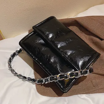 

Vintage Female Messenger Bag 2020 new high quality PU leather Women's Handbag ladies Tote bag Chain Designer Shoulder bags black