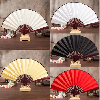 

Pattern Folding Dance Wedding Party Lace Silk Folding Hand Held Solid Color Hand Held Chinese Unisex Wedding Dancing Party Fan