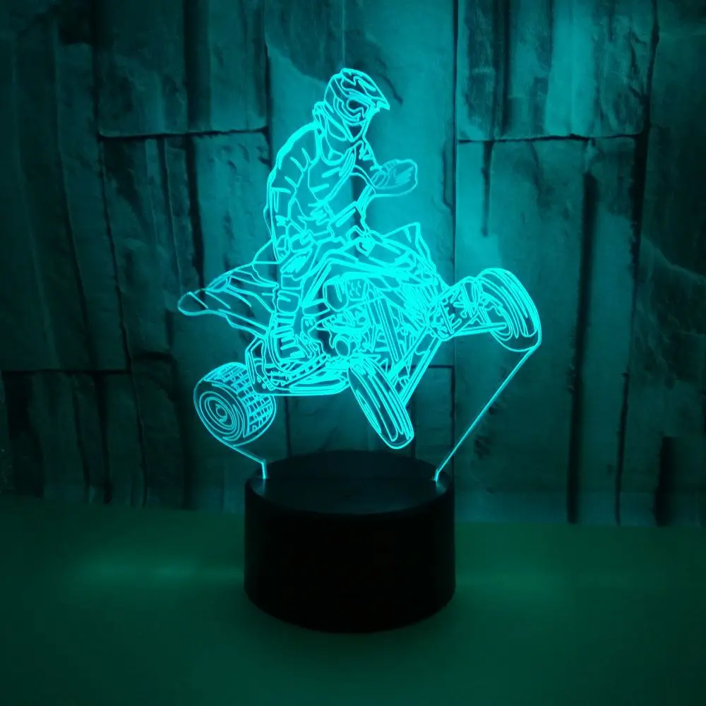 

Foreign Trade New Style Scrambling Motorcycle Colorful Touch Remote Control 3D Night Lamp Creative Three-dimensional Stereo 3D S
