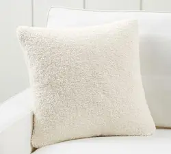 Cozy Nordic Faux Fur Plush Pillow Cover - 50x50cm (White)