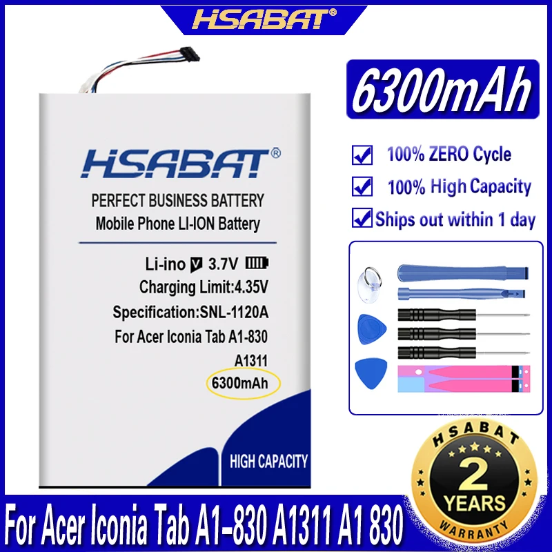 HSABAT A1311 6300 мАч аккумулятор большой емкости для Acer Iconia Tab A1 830 A1830 планшеты