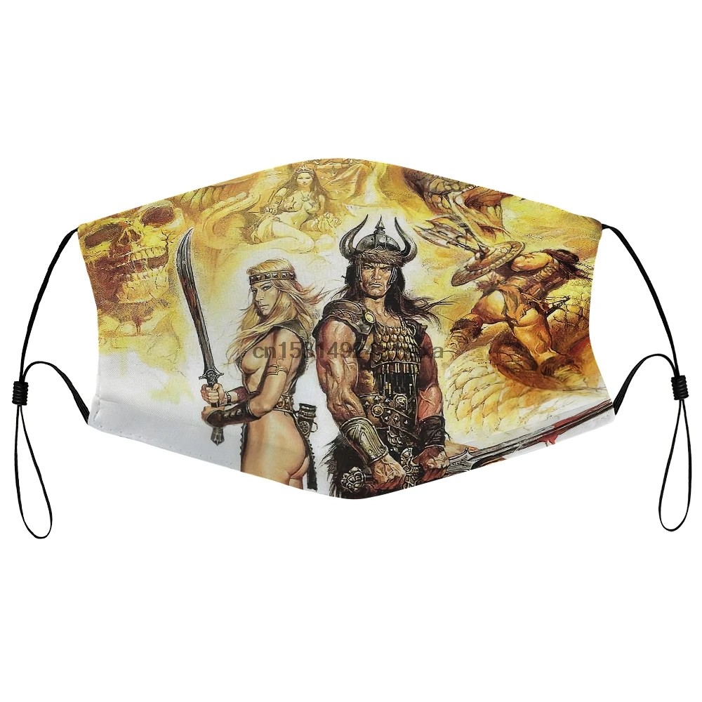 Dust mask with filter Conan The Barbarian V4 White Poster S... Superior Quality Mouth Face Cover | Аксессуары для одежды