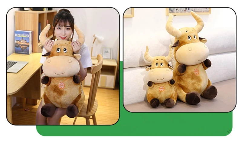 new giant animal bull plush toy cute cartoon cow doll zodiac cow for children gift decoration 39inch 100cm DY50873 (5)
