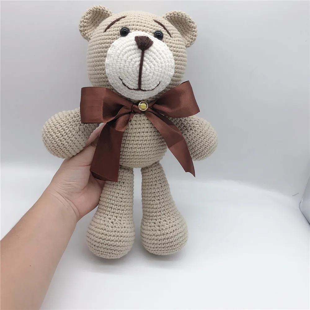 Милый ручной работы плюшевый медведь кукла крючком игрушка подарок, медведь ребенок вязать кукла лучший подарок на день рождения(готовая, не-сделай сам - Цвет: SG-638