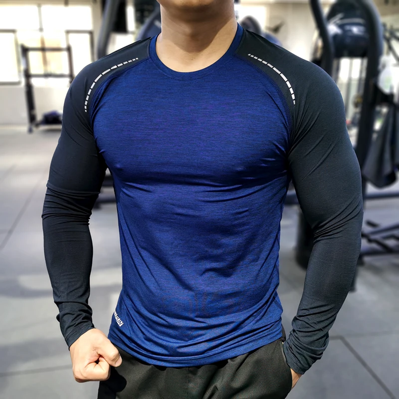 Men Compression T Shirts Tops Gym Running Clothing Fitness Tight Long Sleeve Tees Dry Fit Rashguard Mma T-Shirts| - AliExpress