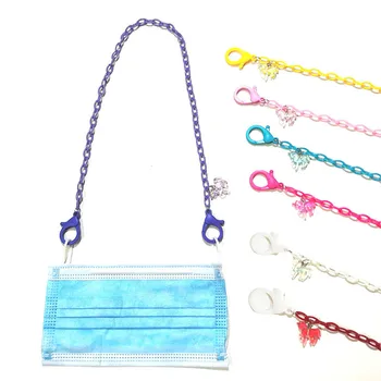 

Chain Adjustable Length Neck Unicorn Acrylic Jewelry Lanyard Strap Mask Holder Candy Cartoon Color