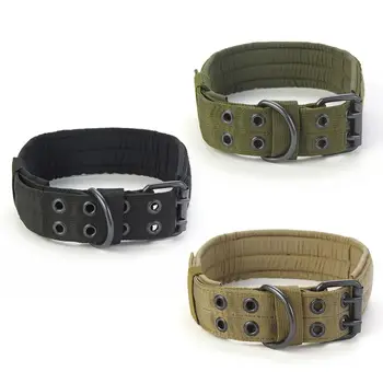 

Pet Training collar Metal Buckle Pet Collars Nylon Military Tactical Adjustable Dog Collar