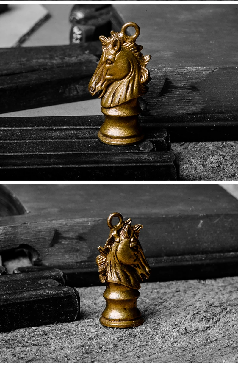Coppertist. Wu шахматный рыцарь латунный брелок золотой брелок животное лошадь брелок ручной работы металлический автомобильный брелок Подвеска Сумочка