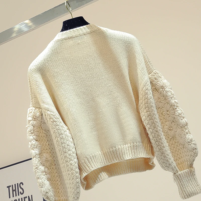 Turtleneck Sweater Female Fall/Winter Wear 2019 New Korean Loose Joker Short Knitted Shirt Lantern Sleeve Sweater Pull Jumper Turtleneck Sweater Female Fall/Winter Wear 2019 New Korean Loose Joker Short Knitted Shirt Lantern Sleeve Sweater Pull Jumper
