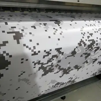 

white black gray Winter pixel digital camo Vinyl car wrap stickers foil with air release size 1.52x10m/20m/30m available