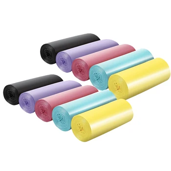 

2 Set Universal Colored Garbage Bags Bathroom Trash Can Liners Home Trash Bag Flat Mouth Garbage Bag 100pcs 5 Rolls 45 * 50cm