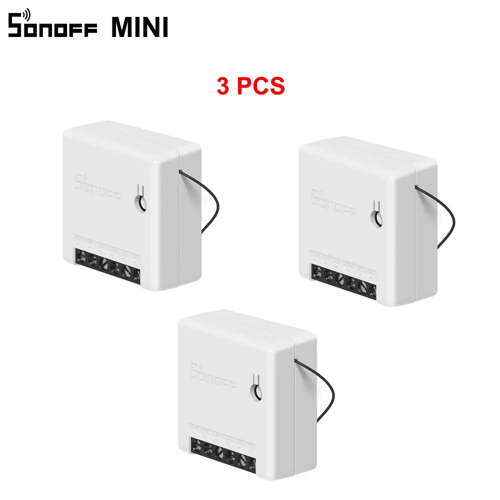 3PCS MINI Itead SONOFF экшн-камера с Wi-Fi подключением интеллектуальное реле 2 позиционный переключатель Беспроводной ewelink приложение Дистанционное Управление светильник Переключатель 220V ВКЛ/ВЫКЛ переключатель - Цвет: 3PCS MINI
