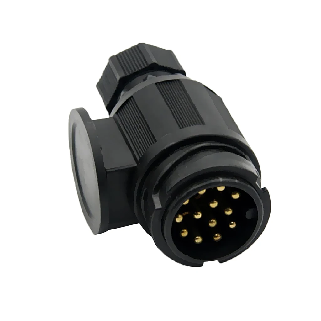 Round 13 Way Pin Trailer Boat Light Adapter Plug Connector Weather Proof
