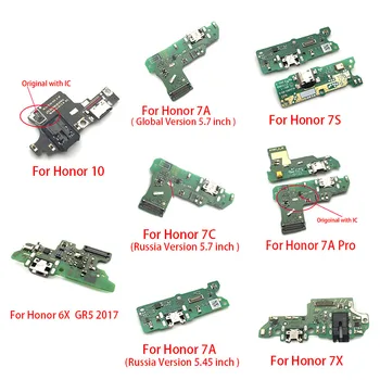 

USB Charging Port Dock Charger Plug Connector Board Flex Cable For Huawei Honor 10 7X 7S 6X GR5 2017 7A Pro Global Russia