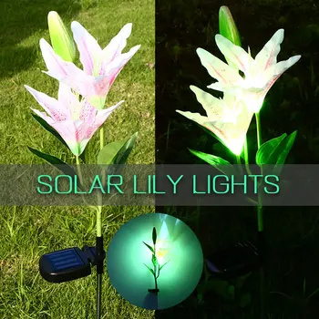 

Garden Lamp Light Lily LED Landscape Lamp Lawn Light Solar Home Gift Yard Outdoor Gardening