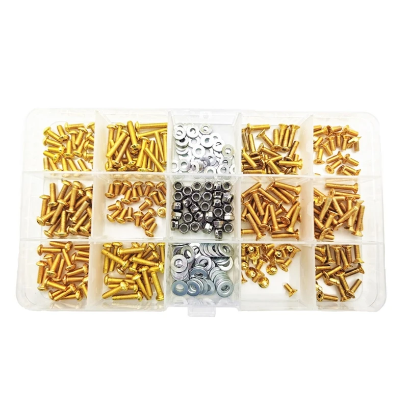 

Universal Golden Screws Silver Washers Box Set for HSP Axial 1/8 1/10 RC Car L4MC