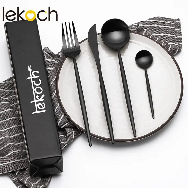 LEKOCH набор посуды, набор столовых приборов из нержавеющей стали, набор кухонной посуды, вилка, ложка, нож, переносные товары