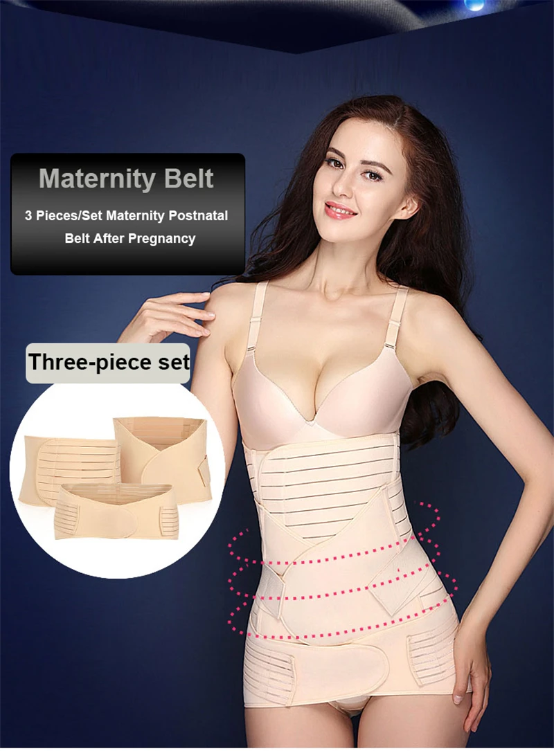 3in1 Belly/Abdomen/Pelvis Postpartum Belt Breathable Waist Trainer Corset Body Recovery Shapewear Belly Slim Waist Cinchers