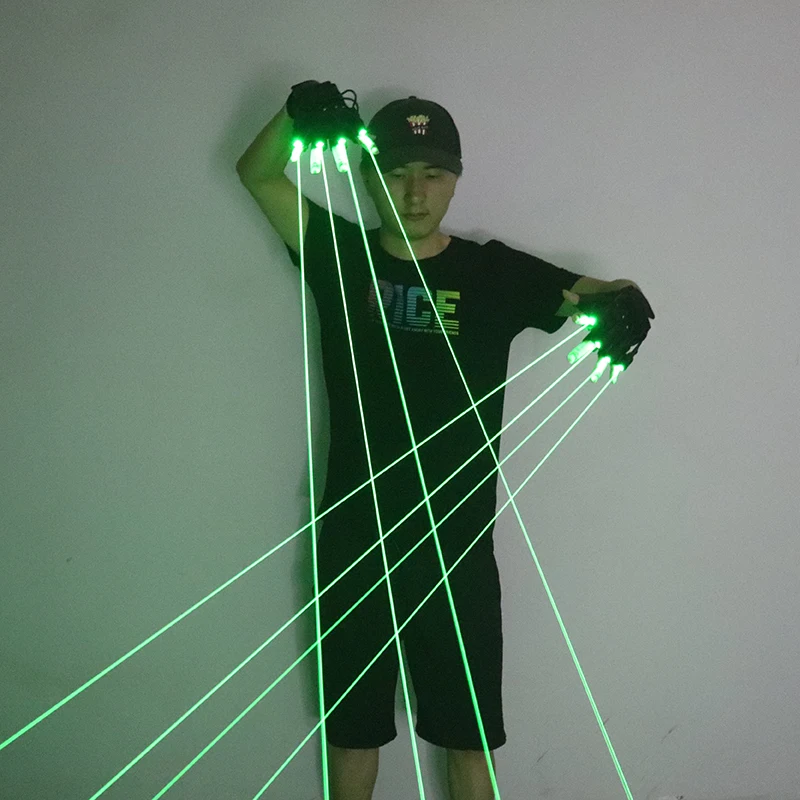 Green Laser Gloves Laser Beam Flash Finger,Nightclub Bar Party Dance Singer Props DJ Mechanical Gloves LED Light