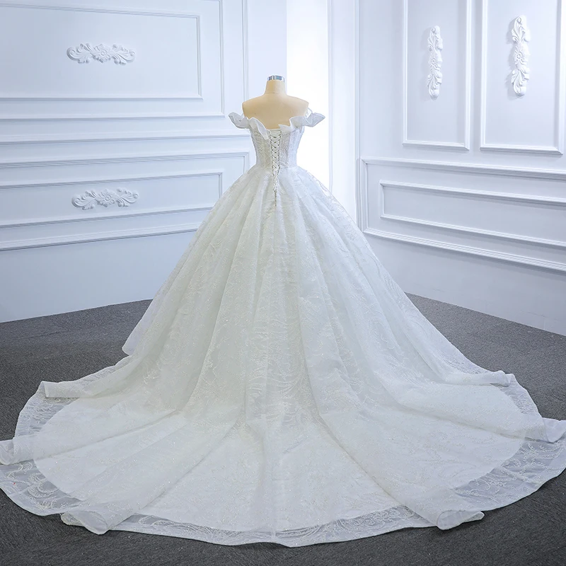 J67170 JANCEMBER White Wedding Dress 2020 Strapless Ruffle Sleeveless Beaded Vestido Branco Vestido De Noiva 2020 платье белое 2
