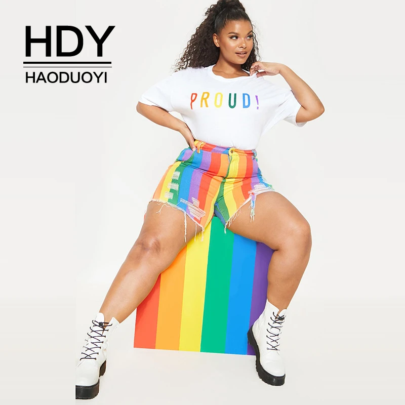 HDY Haoduoyi Лето 2019 размера плюс печатные свободные футболки топы удобные трендовые